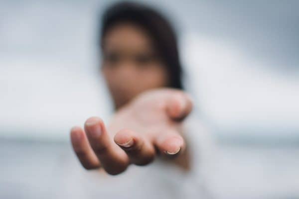 woman offering help