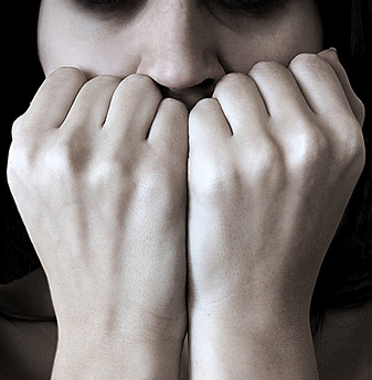 woman suffering